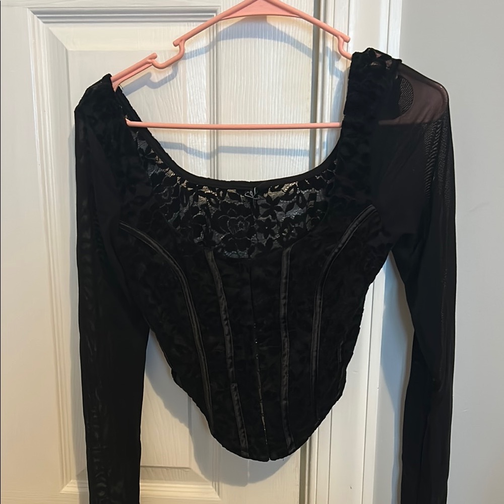 Black Lace Corset Top